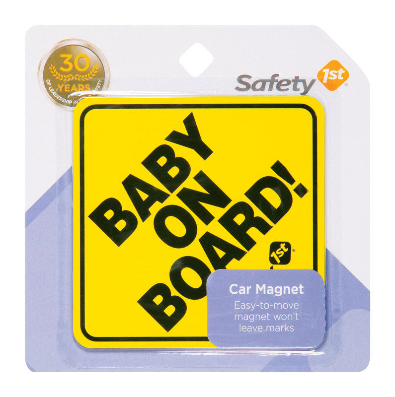 SAFETY 1ST - Safety 1st Yellow Plastic Baby On Board Magnet 1 pk