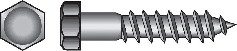 HILLMAN - Hillman 1/2 in. X 6 in. L Hex Hot Dipped Galvanized Steel Lag Screw 25 pk