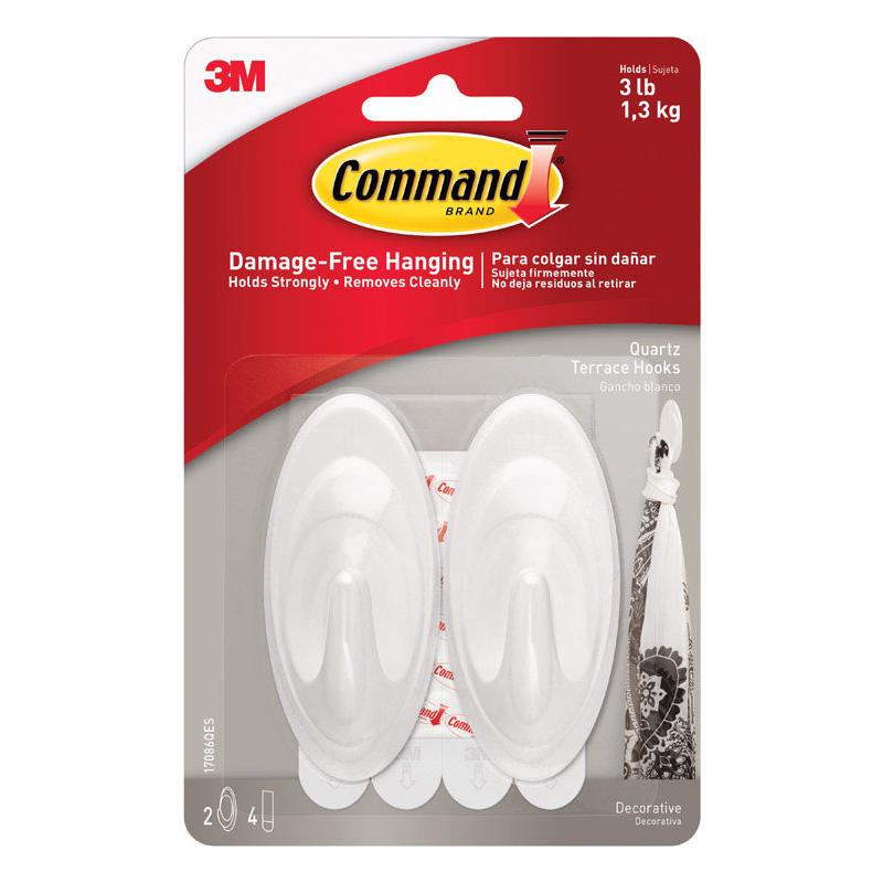 COMMAND - 3M Command Medium Plastic Hook 3.25 in. L 2 pk - Case of 4 [17086-ES]