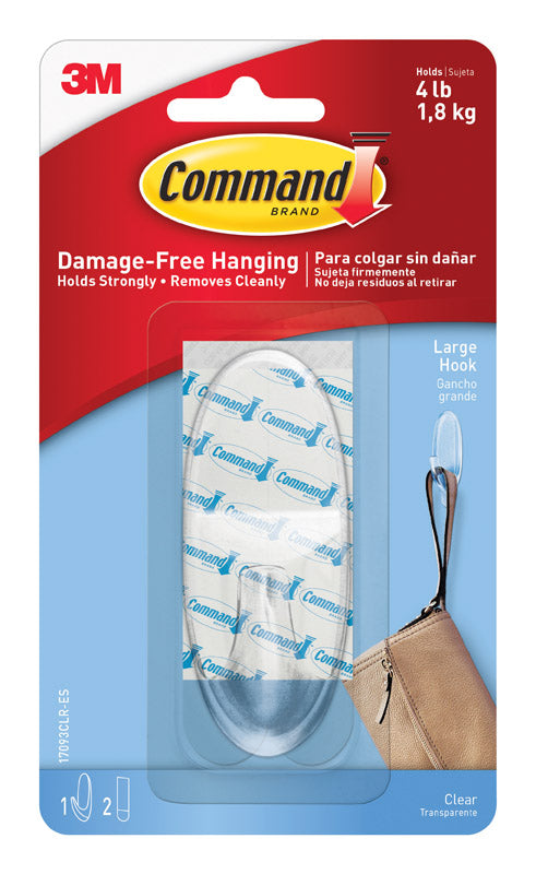 COMMAND - 3M Command Large Plastic Hook 3.375 in. L 1 pk - Case of 6 [17093CLRES]