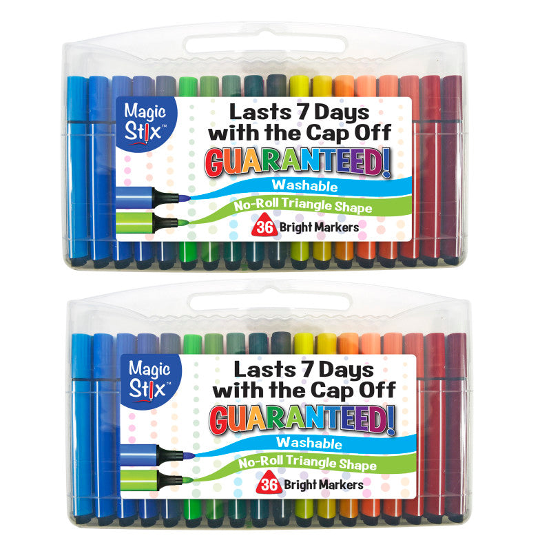 MAGIC STIX - Triangular Markers, 36 Per Pack, 2 Packs