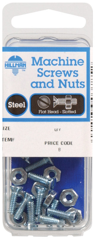 HILLMAN - Hillman No. 6-32 X 3/4 in. L Slotted Flat Head Zinc-Plated Steel Machine Screws 10 pk - Case of 10