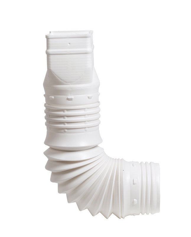 AMERIMAX - Amerimax Flex-A-Spout 3.75 in. H X 3.75 in. W X 16 in. L White Vinyl Flexible Downspout Extension