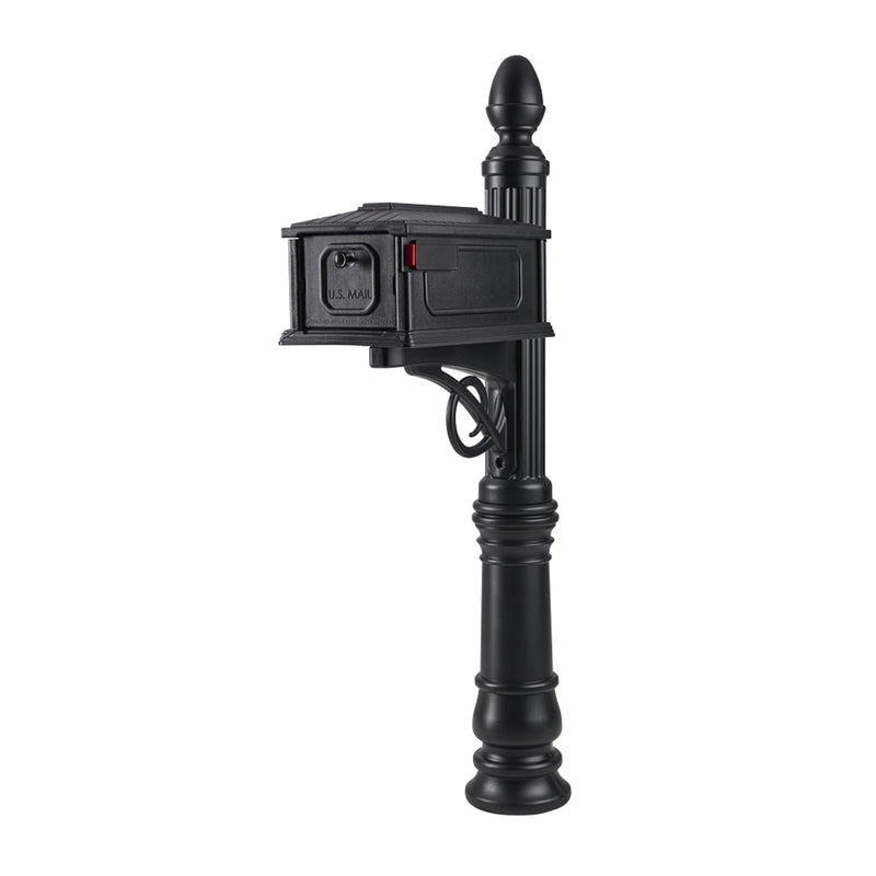 GIBRALTAR - Gibraltar Mailboxes Stratford Decorative Plastic Post Mount Black Mailbox