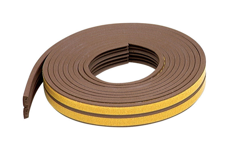 M-D BUILDING PRODUCTS - M-D Brown Rubber Weather Stripping Tape For Doors and Windows 17 ft. L X 3/8 in.