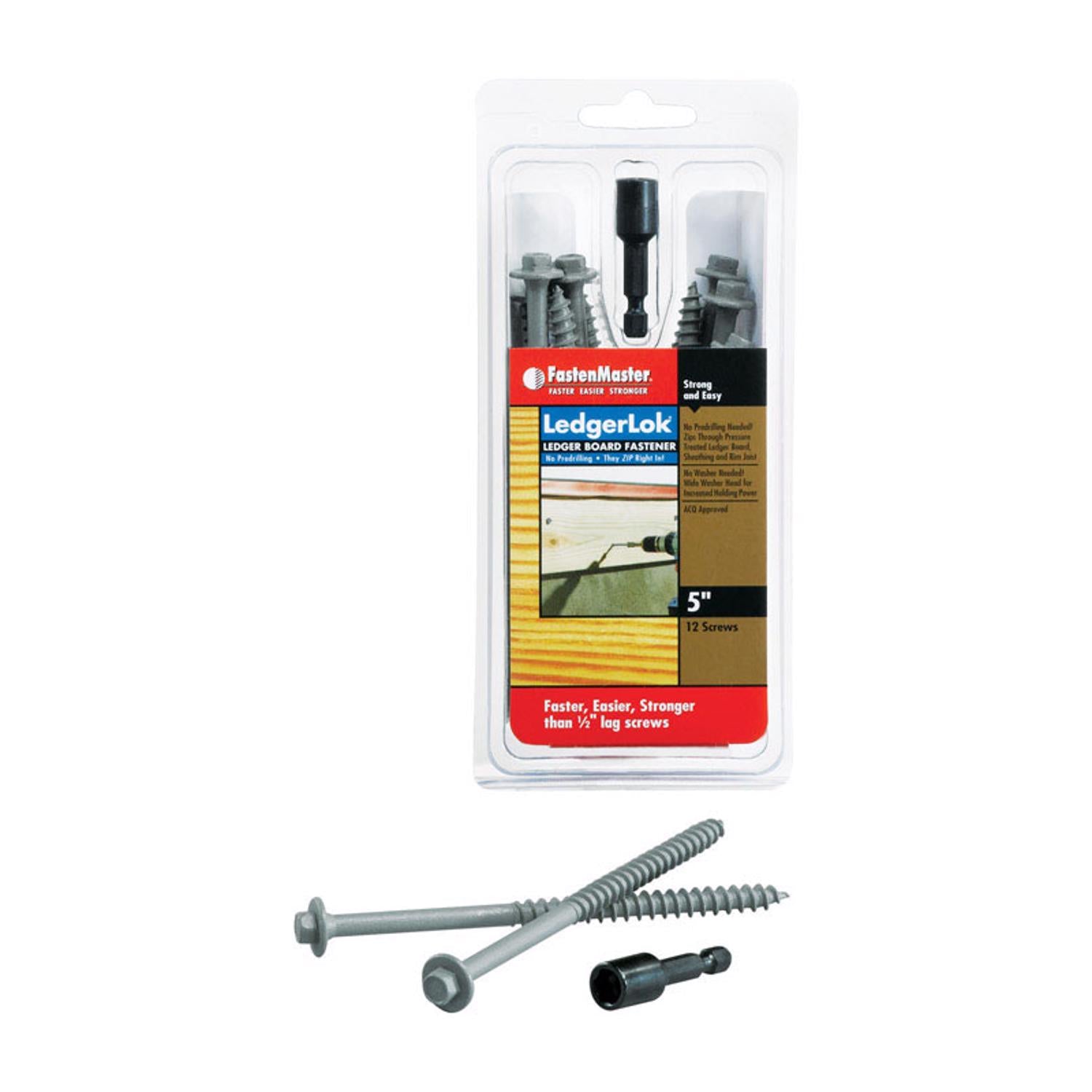 FastenMaster LedgerLok No. 14 X 5 in. L Hex Epoxy Coarse Wood Screws 1