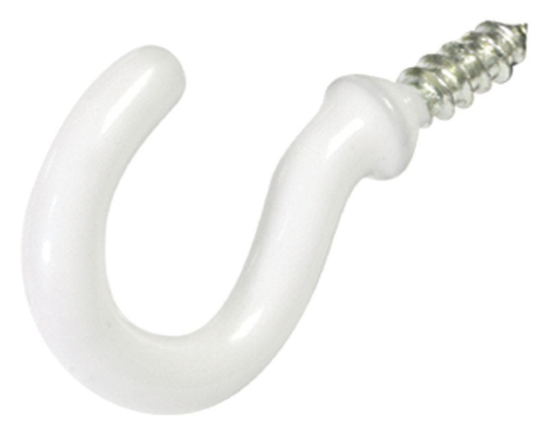 HILLMAN - Ook Small Vinyl Coated White Steel 1-1/4 in. L Cup Hook 1 lb 2 pk - Case of 12