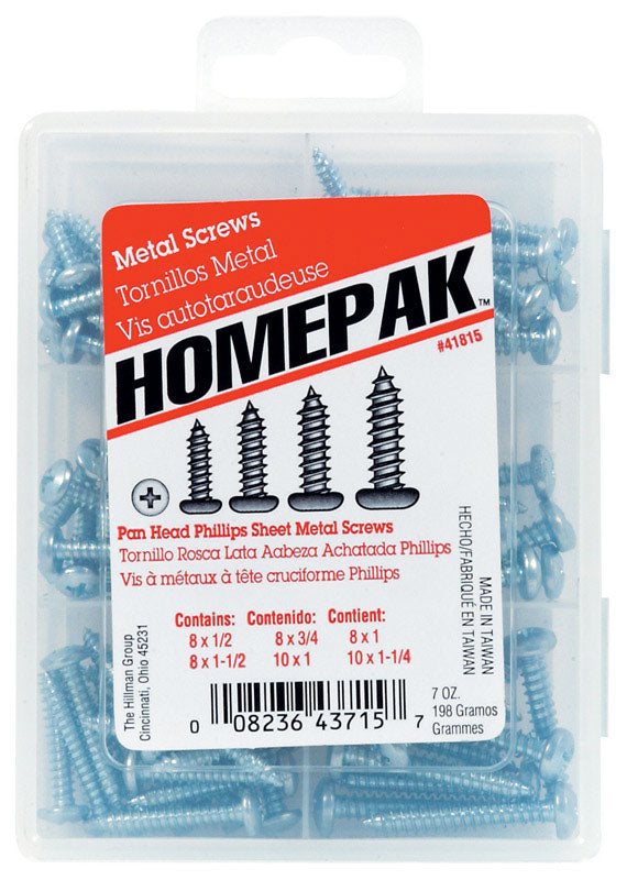 HILLMAN - Hillman Homepak No. 14 Phillips Pan Head Sheet Metal Screw Assortment 1 pk - Case of 5