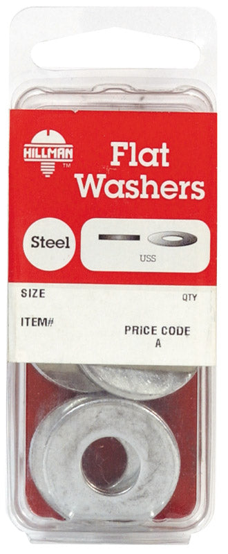 HILLMAN - Hillman Zinc-Plated Steel 3/16 in. USS Flat Washer 30 pk - Case of 10