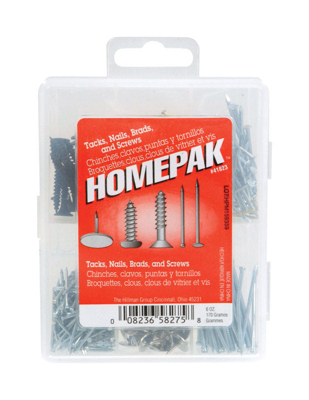 HILLMAN - Hillman Assorted in. Assorted Steel Assorted Nails, Tacks, Brads and Screws Set Assorted Head - Case of 5 [41823]