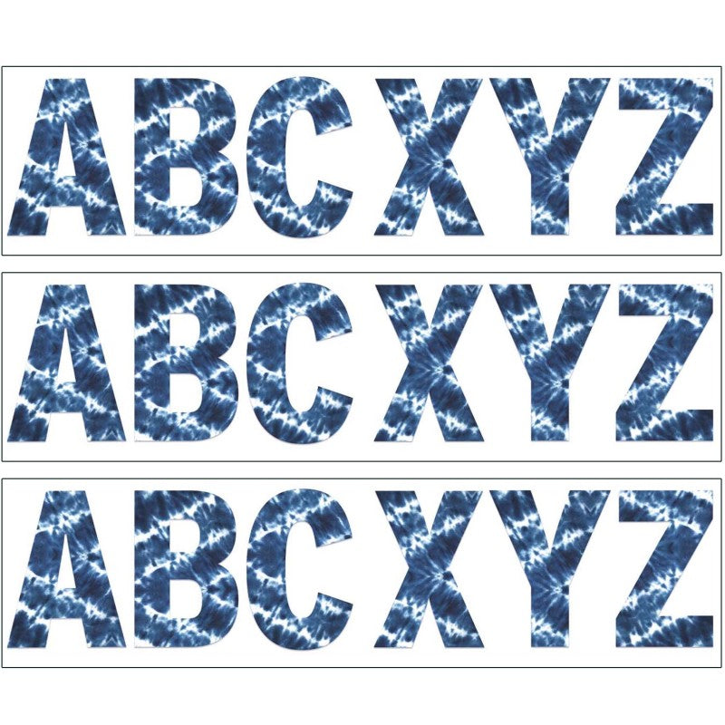 EUREKA - Shibori Tie-Dye 7" Deco Letters, 129 Per Pack, 3 Packs