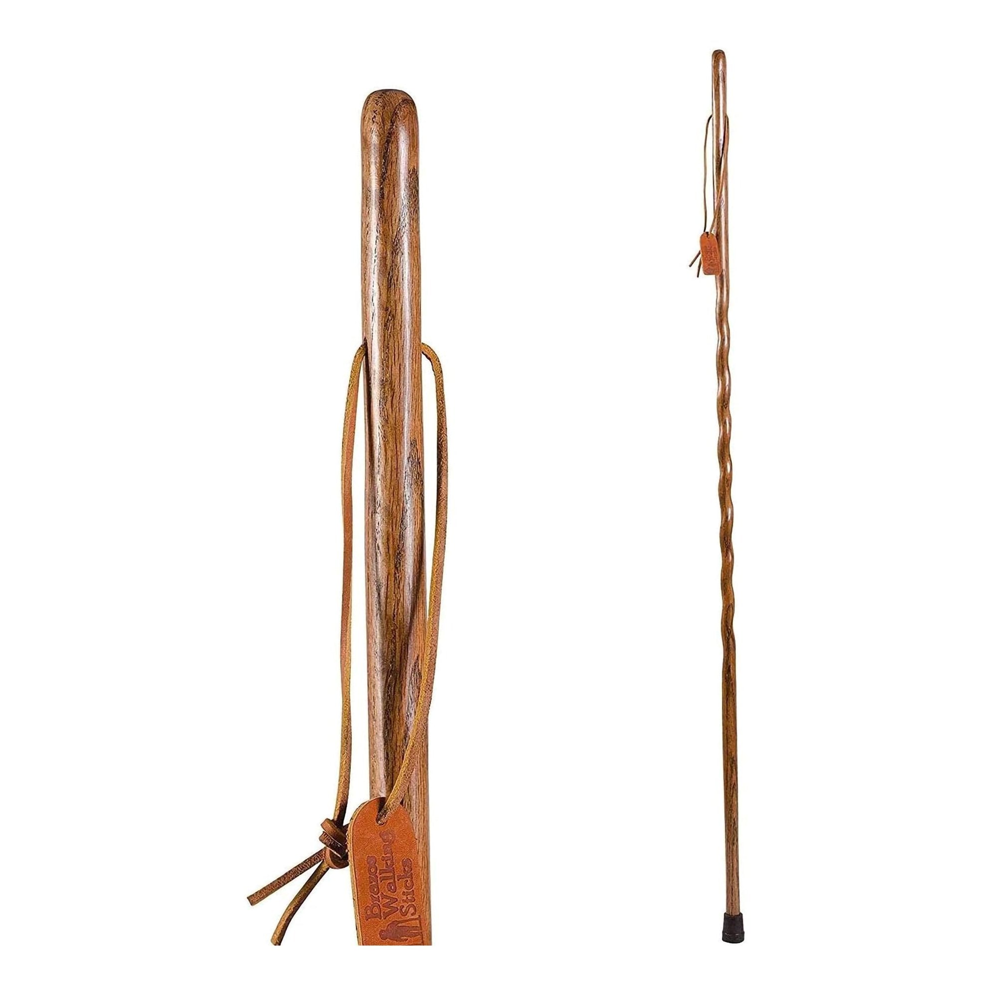 Mabis Healthcare - Walking Stick Brazos™ Twisted Backpacker Wood 55 Inch Height Brown Oak [1/EA]
