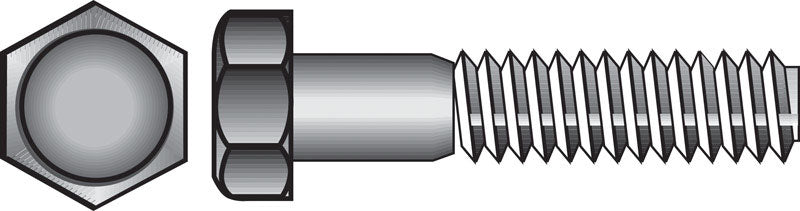 HILLMAN - Hillman 1/4 in. D X 1/2 in. L Zinc Plated Steel Hex Bolt 100 pk