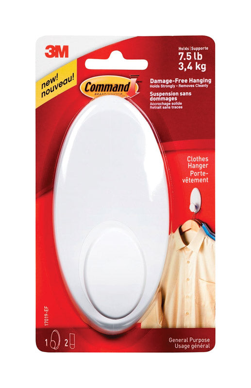 COMMAND - 3M Command Large Plastic Hook 5 in. L 1 pk