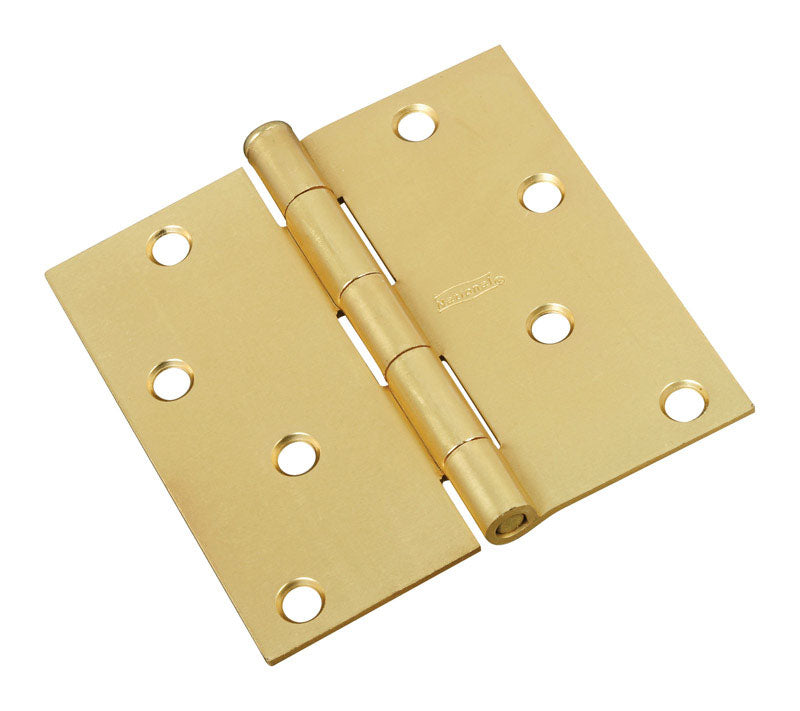 NATIONAL HARDWARE - National Hardware 4 in. L Satin Brass Door Hinge 1 pk [N830-231]