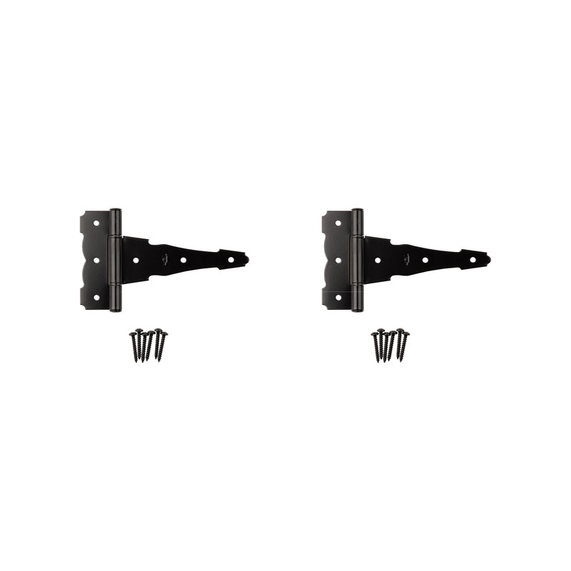 NATIONAL HARDWARE - National Hardware 6 in. L Black Ornamental/Reversible T-Hinge 2 pk