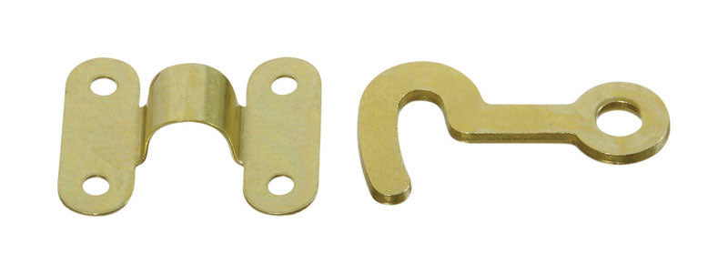 NATIONAL HARDWARE - National Hardware Satin Brass Steel Hook and Staple 2 pk