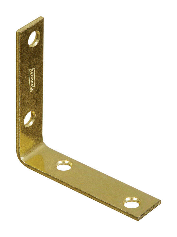 NATIONAL HARDWARE - National Hardware 3 in. H X 0.75 in. W X 0.11 in. D Brass-Plated Steel Inside Corner Brace