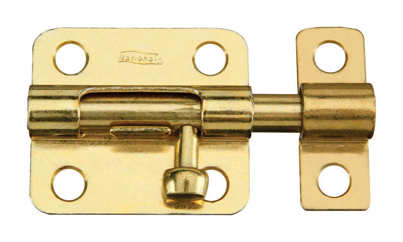 NATIONAL HARDWARE - National Hardware 2-1/2 in. L Brass-Plated Steel Barrel Bolt 1 pk