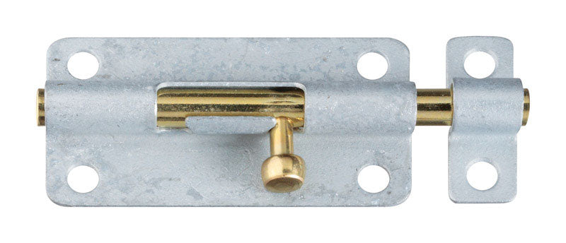 NATIONAL HARDWARE - National Hardware 4 in. L Galvanized Brass/Steel Barrel Bolt 1 pk