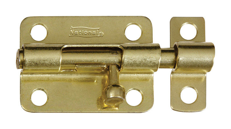NATIONAL HARDWARE - National Hardware 3 in. L Brass-Plated Steel Barrel Bolt 1 pk