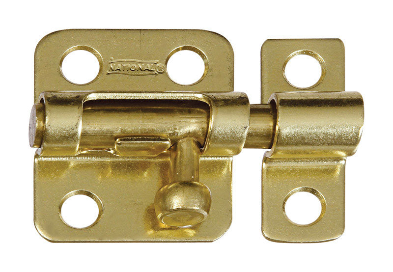 NATIONAL HARDWARE - National Hardware 2 in. L Brass-Plated Solid Brass Barrel Bolt 1 pk