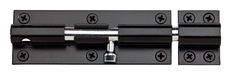 NATIONAL HARDWARE - National Hardware 6 in. L Black Steel Heavy Duty Barrel Bolt 1 pk