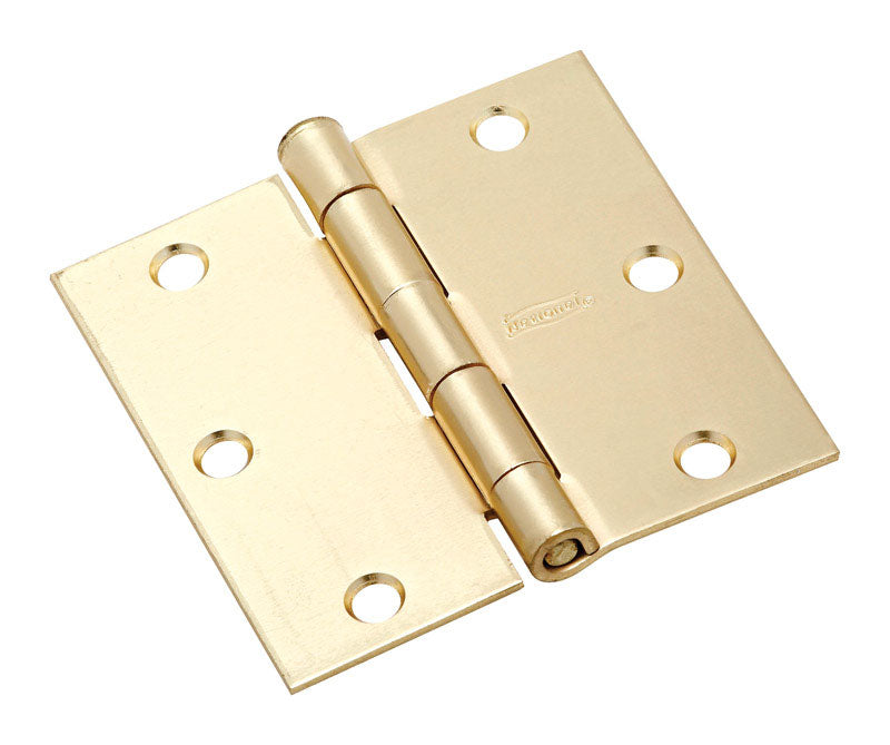 NATIONAL HARDWARE - National Hardware 3-1/2 in. L Satin Brass Door Hinge 3 pk [N830-332]