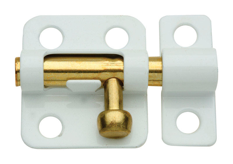 NATIONAL HARDWARE - National Hardware Brass-Plated White Steel Window Bolt 2 in. L 1 pk