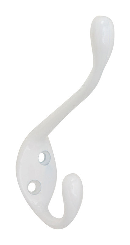 NATIONAL HARDWARE - National Hardware White Zinc Heavy Duty Garment Hook 35 lb. cap. 1 pk