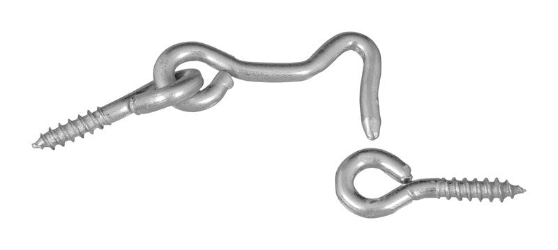 NATIONAL HARDWARE - National Hardware Zinc-Plated Silver Steel 1-1/2 in. L Hook and Eye 2 pk