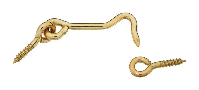 NATIONAL HARDWARE - National Hardware Gold Solid Brass 2 in. L Hook and Eye 1 pk
