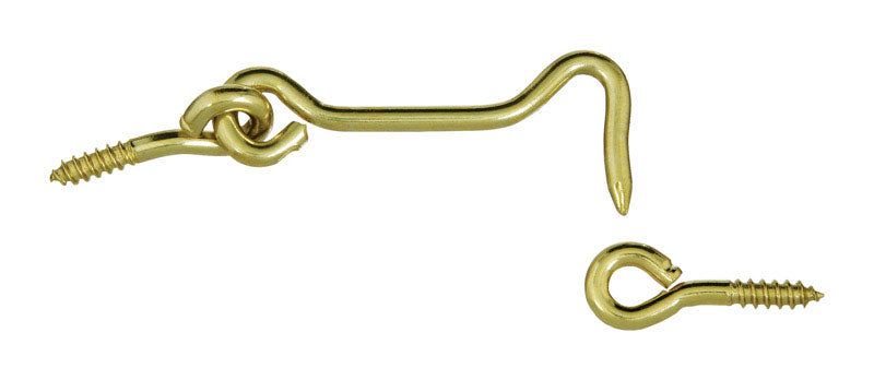 NATIONAL HARDWARE - National Hardware Gold Solid Brass 2-1/2 in. L Hook and Eye 1 pk