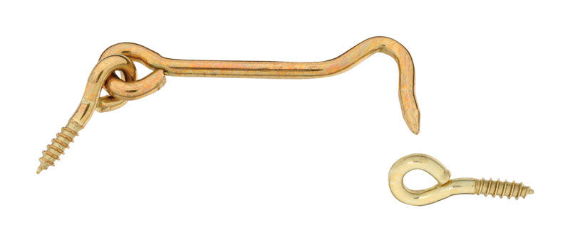 NATIONAL HARDWARE - National Hardware Gold Solid Brass 3 in. L Hook and Eye 1 pk