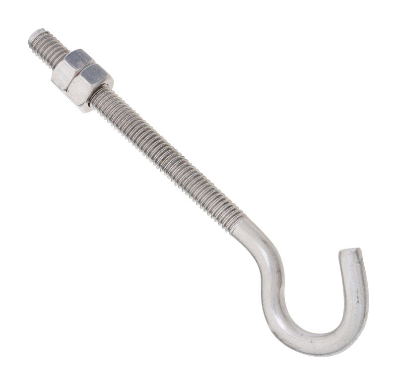 NATIONAL HARDWARE - National Hardware Zinc-Plated Silver Steel 5 in. L Hook Bolt 1 pk