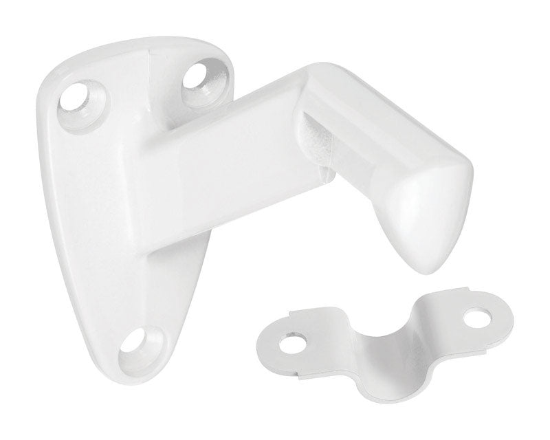 NATIONAL BRAND - National Hardware White Zinc Die Cast w/Steel Strap Handrail Bracket