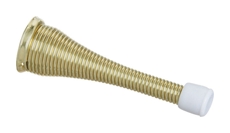 NATIONAL HARDWARE - National Hardware 3 in. W Steel w/Rubber Tip Brass Spring Door Stop Mounts to wall