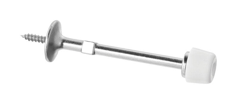 NATIONAL HARDWARE - National Hardware Zinc Satin Nickel Silver Rigid Door Stop Mounts to wall