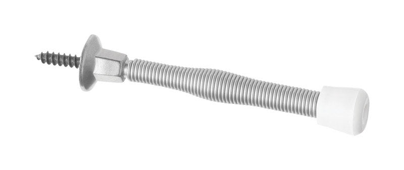 NATIONAL HARDWARE - National Hardware Steel Satin Nickel Silver Spring Door Stop Mounts to wall