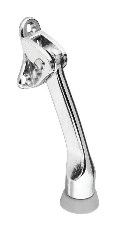 NATIONAL HARDWARE - National Hardware Zinc w/Rubber Tip Chrome Silver Kick-Down Door Holder Mounts to door