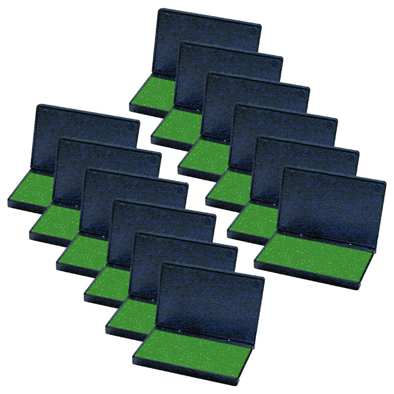 CHARLES LEONARD - Stamp Pad, Green, Pack of 12