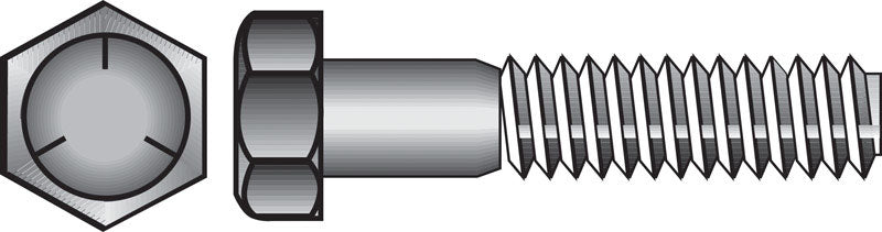 HILLMAN - Hillman 1/4 in. D X 3/4 in. L Heat Treated Zinc Steel Hex Head Cap Screw 100 pk [210009]