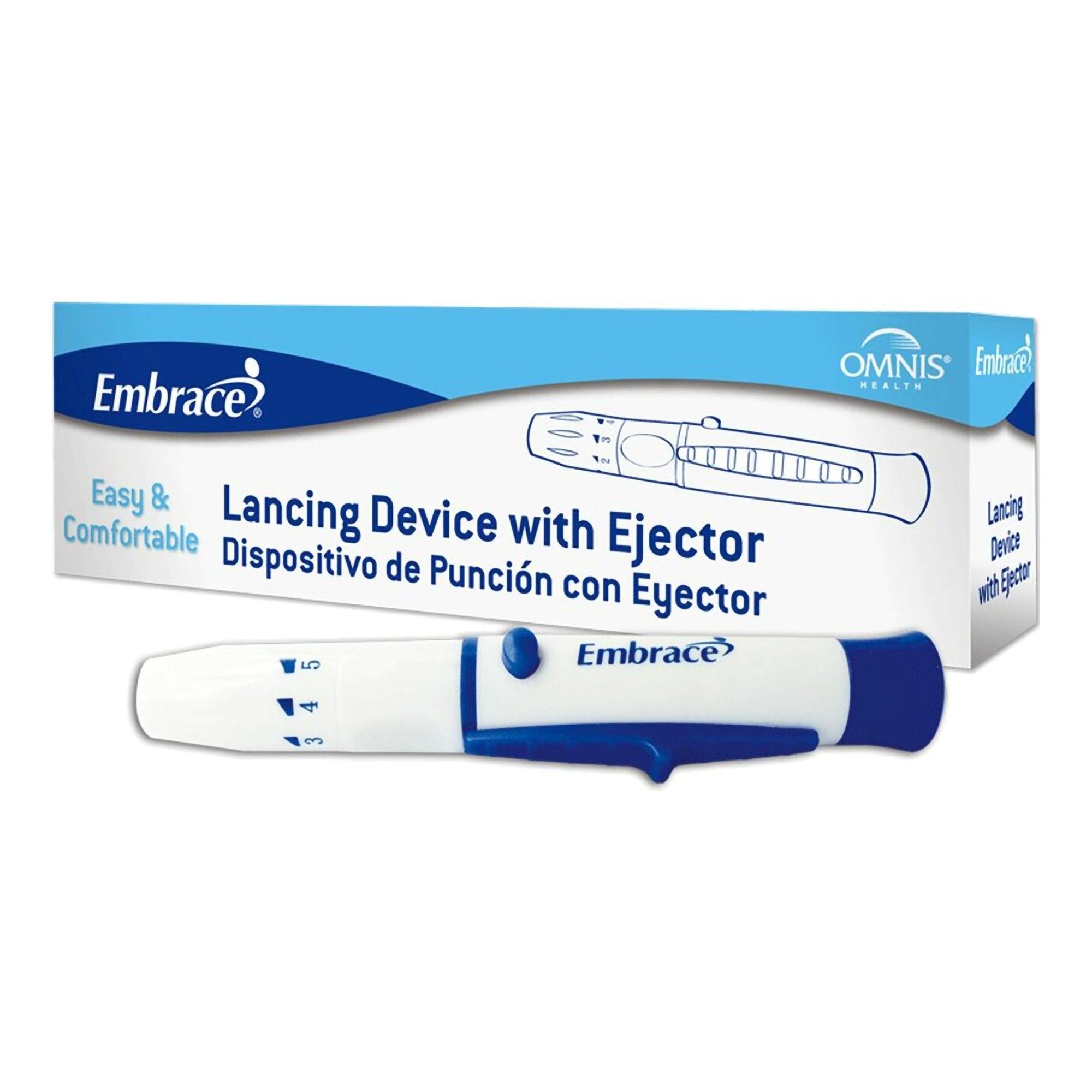 Omnis Health - Lancing Device Embrace® Self Destructive Mechanism Push Button Activation Finger [1/BX]