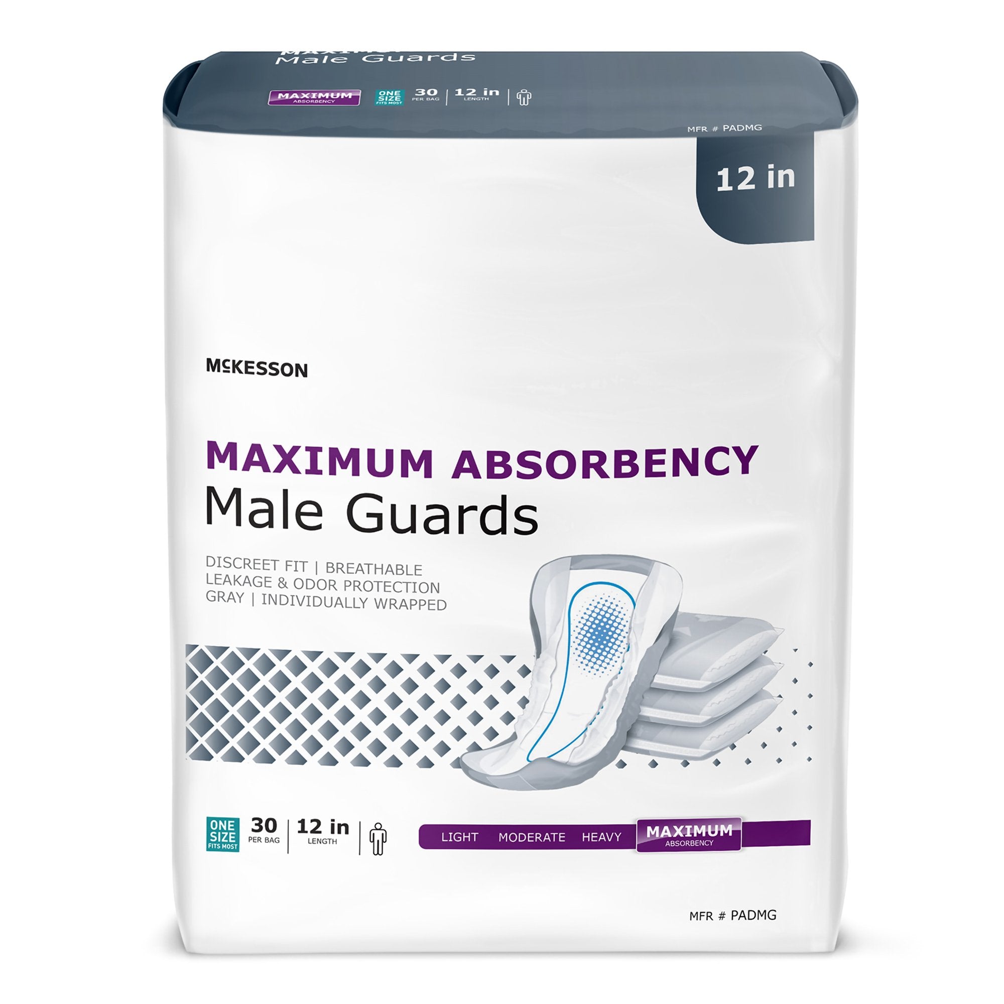 McKesson Brand - Bladder Control Pad McKesson 12 Inch Heavy Absorbency Polymer Core One Size Fits Most [30/BG]