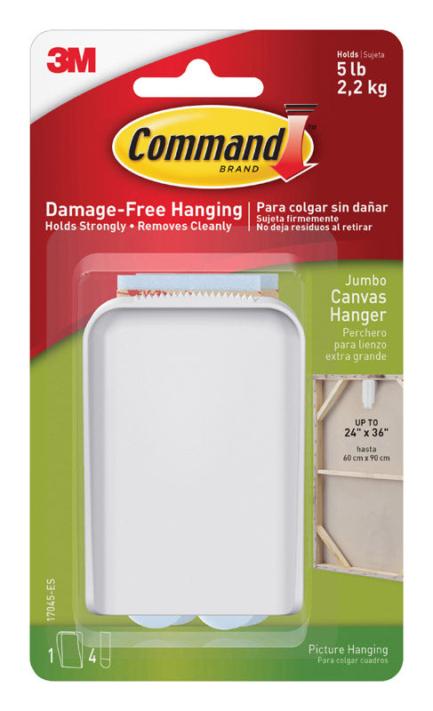 COMMAND - 3M Command Plastic Coated White Canvas Picture Hanger 5 lb 1 pk