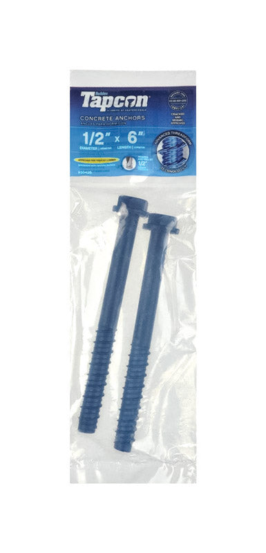 TAPCON - Tapcon 1/2 in. D X 6 in. L Steel Hex Head Concrete Screw Anchor 2 pk