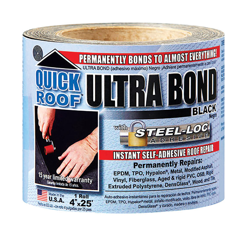 QUICK ROOF - Quick Roof Ultra Bond 4 in. W X 25 ft. L Tape Self-Adhesive Roof Repair Black