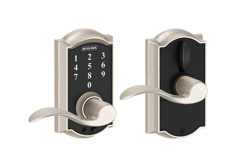 SCHLAGE - Schlage Satin Nickel Steel Electric Touch Screen Entry Lock