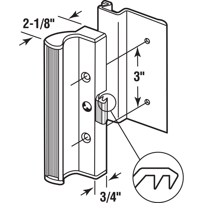 PRIME-LINE - Prime-Line Wood Tone Aluminum Outdoor Patio Door Handle Set [C 1055]