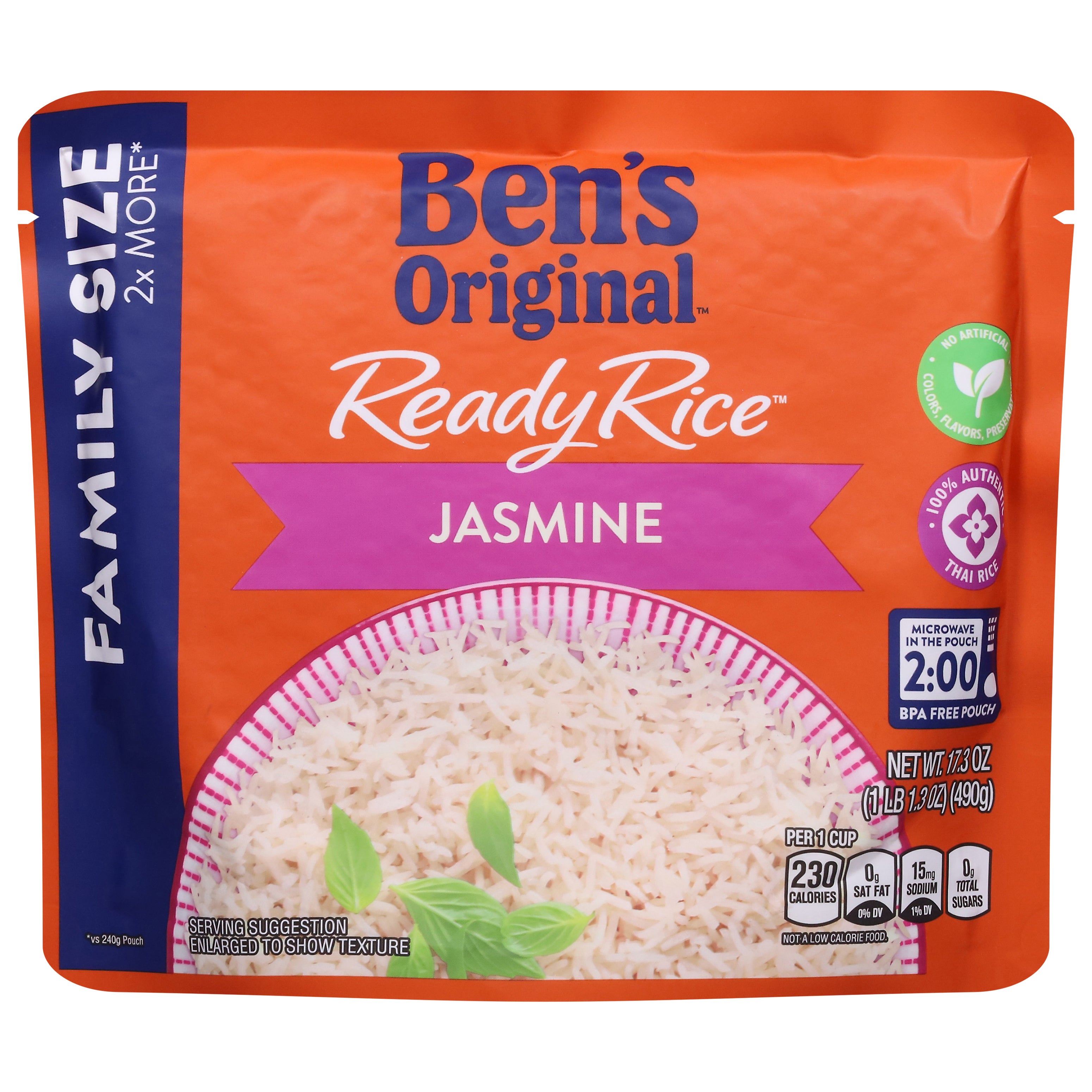 Ben's Original Ready Rice Jasmine Rice Family Size 17.3 oz - Case of 6